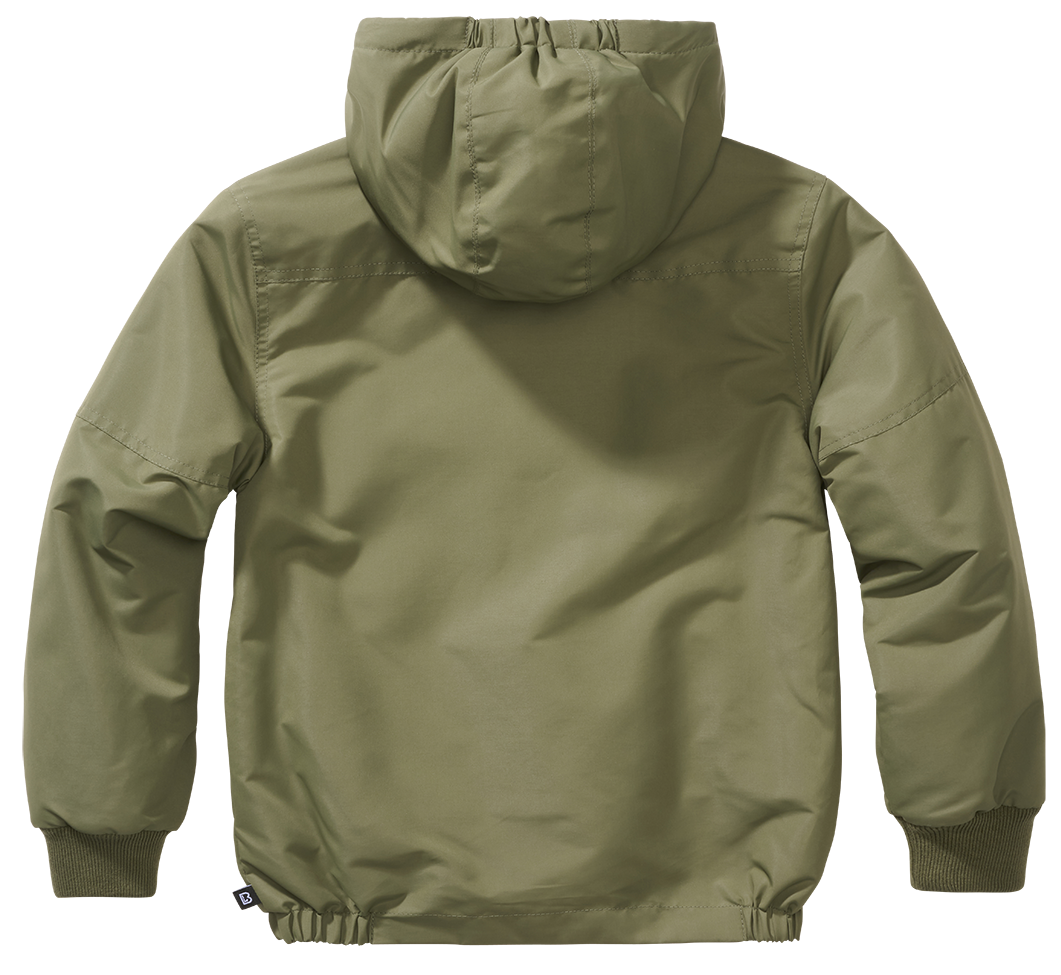 Coupe-vent enfant Brandit Frontzip doublure polaire capuche et trois poches fermées