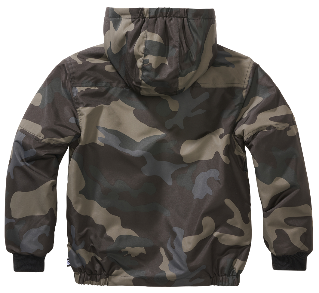 Coupe-vent enfant Brandit Frontzip doublure polaire capuche et trois poches fermées