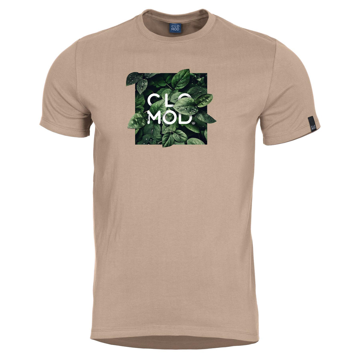 T-shirt imprimé CloMod Leaves coton filé à anneaux 165 g/m² maille souple