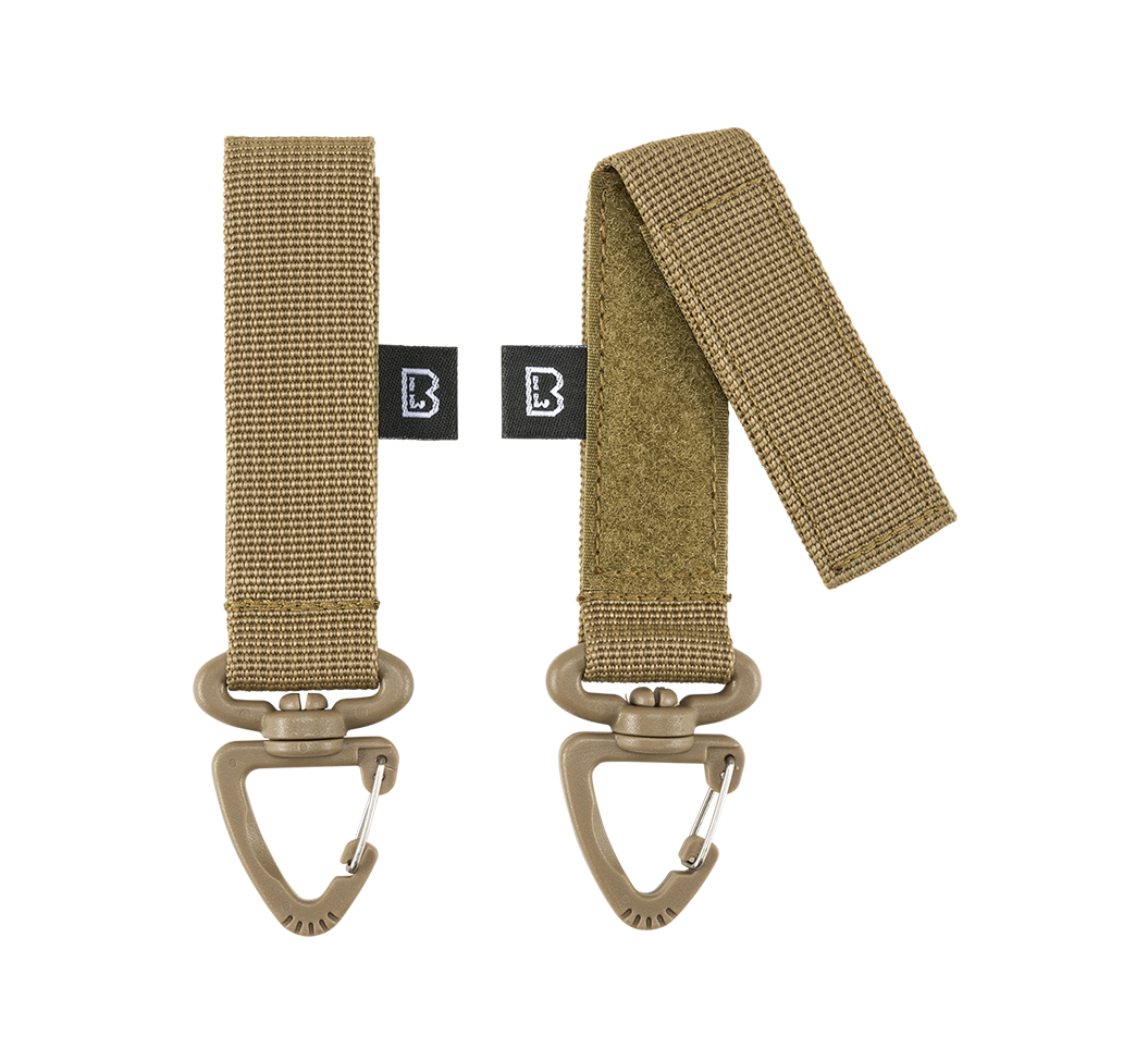 Mousqueton Brandit rotatif triangulaire à sangle pour ceinturon et MOLLE lot de 2