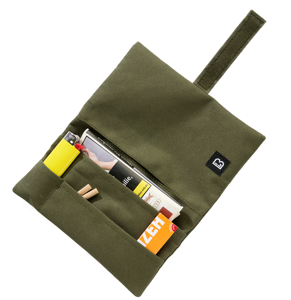 Pochette Brandit à tabac polyester 600D compartiment feuilles et briquet 9 x 18 cm