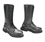 Bottes Brandit Phantom 20 œillets cuir tige très haute coque d'acier semelle vissée