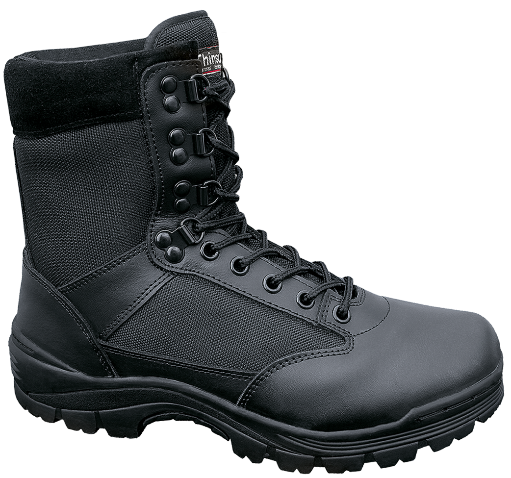 Chaussures tactiques Brandit 9 œillets cuir et nylon isolation Thinsulate tige montante