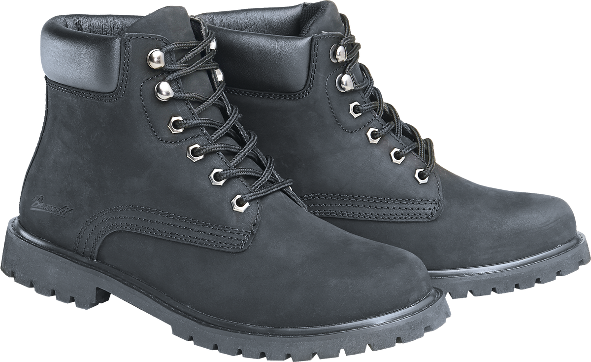 Bottines Brandit Kenyon cuir velours six points de serrage semelle caoutchouc à crampons