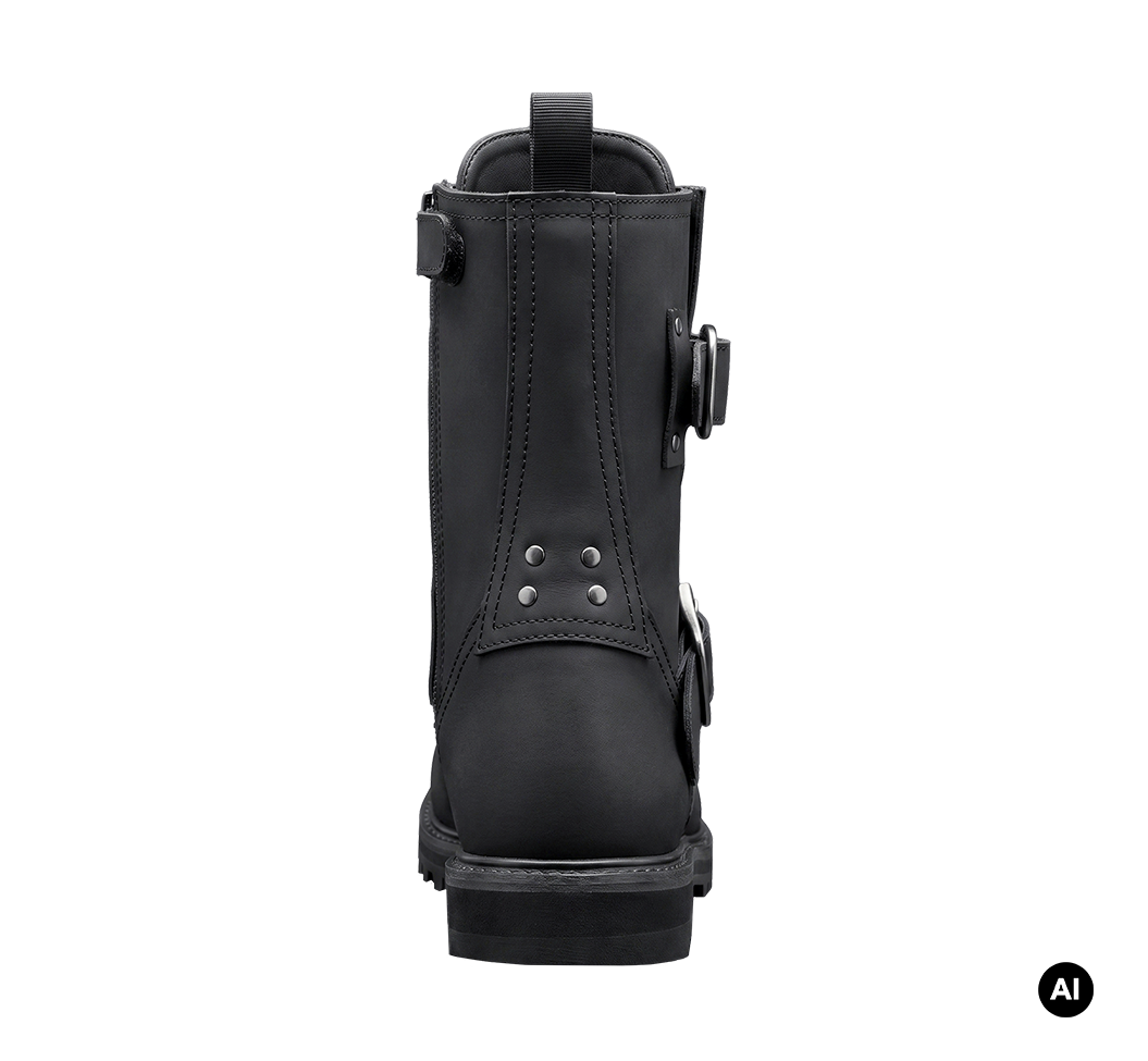 Bottes Brandit Bikerboot cuir mat glissière latérale deux boucles renfort de sélecteur