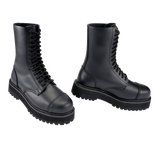 Bottes Brandit Plateau Phantom 14 œillets cuir semelle plateforme cousue coque d'acier