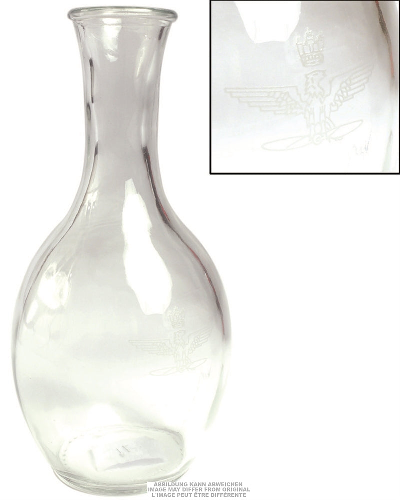 Carafe en verre gravée d'un litre de l'armée italienne, stock ancien
