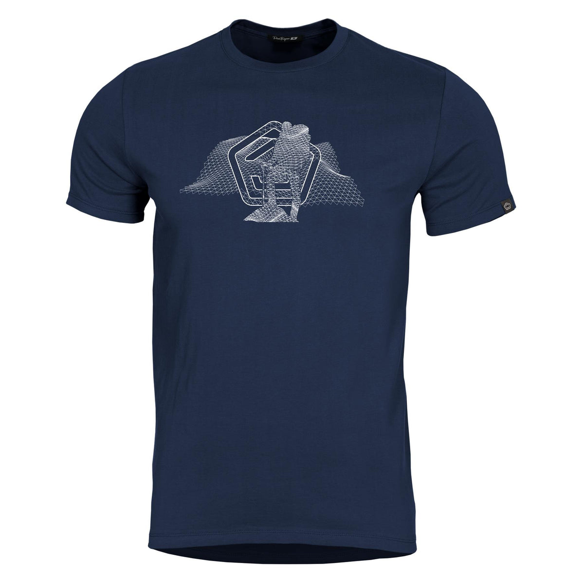 T-shirt Pentagon Wireframe imprimé en coton filé à l'anneau 190 g/m² trois saisons