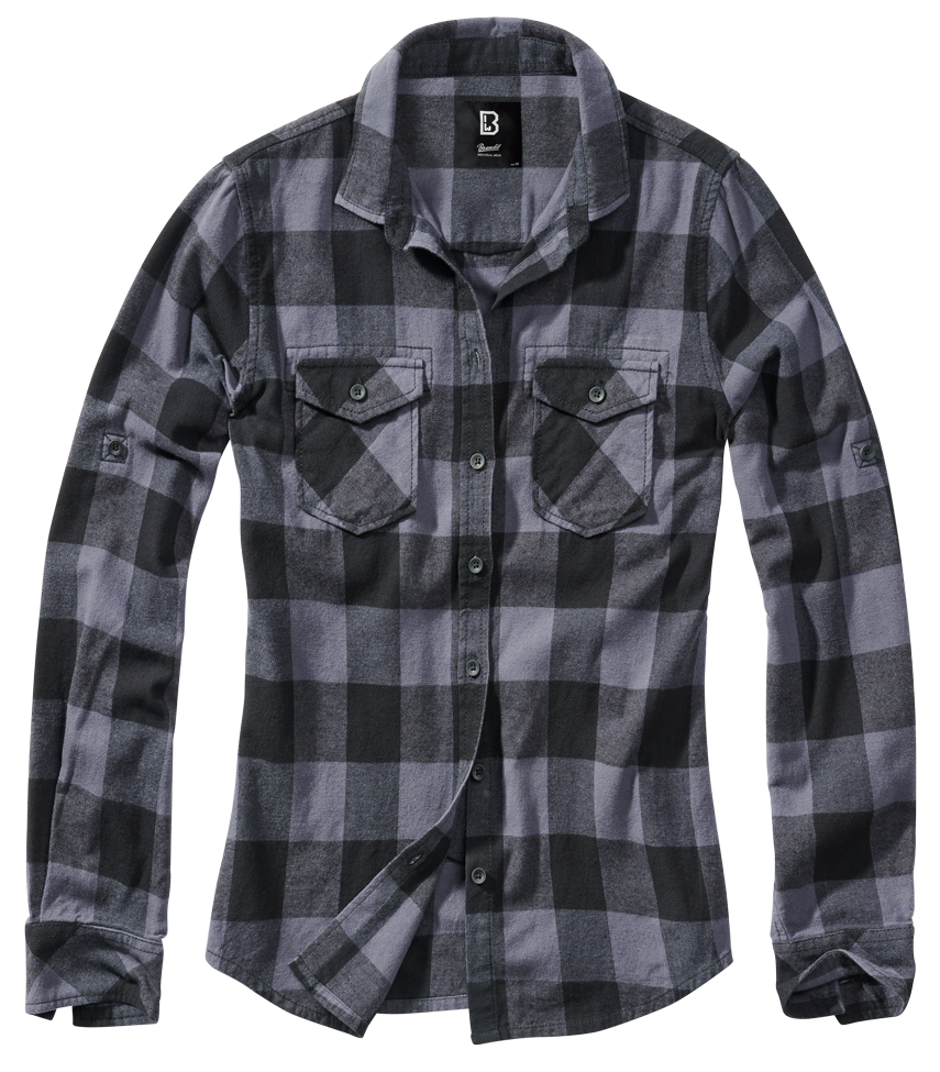Chemise Brandit Amy coupe femme en flanelle de coton manches longues poches poitrine