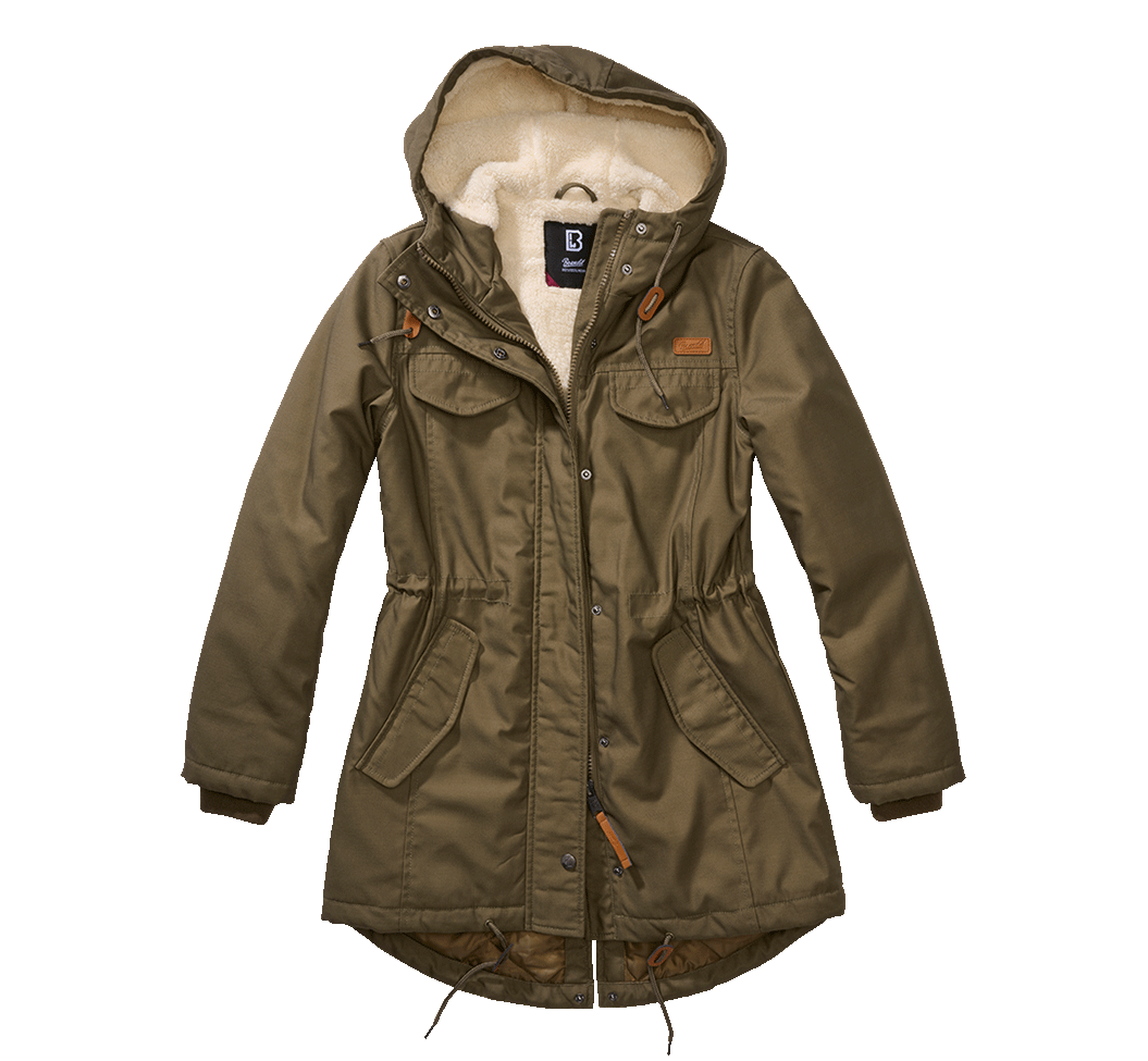 Parka Brandit Marsh Lake coupe femme à pans longs doublure matelassée et peluche