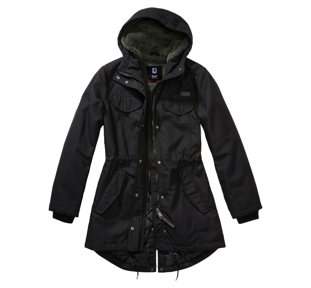Parka Brandit Marsh Lake coupe femme à pans longs doublure matelassée et peluche