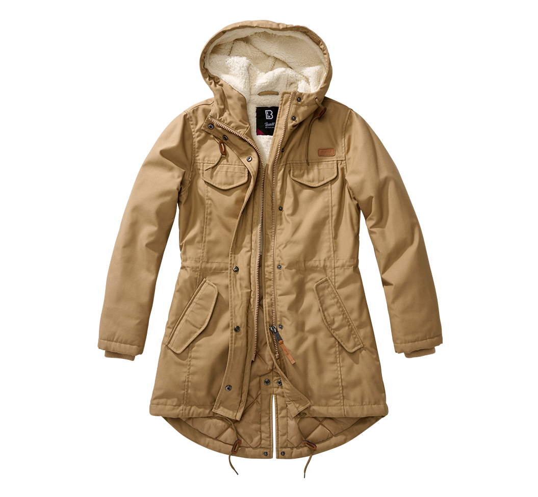 Parka Brandit Marsh Lake coupe femme à pans longs doublure matelassée et peluche