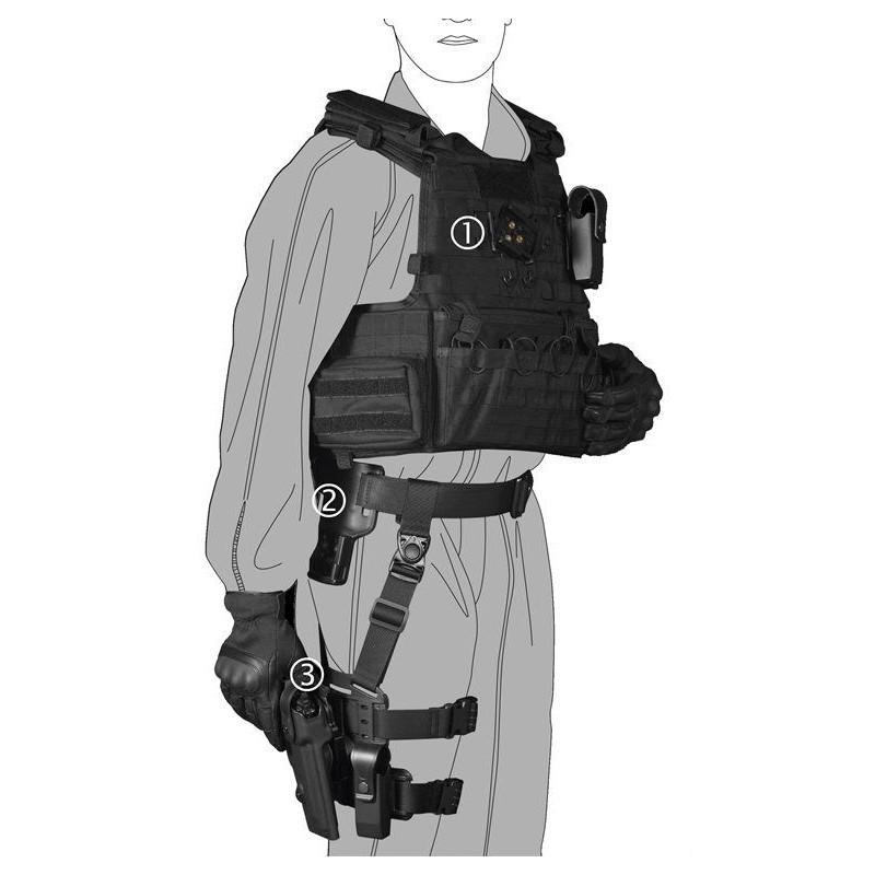 Adaptateur holster rotatif à déconnexion rapide Vega Holster R.D.Q.A. en polymère (ceinturon, cuisse, MOLLE)
