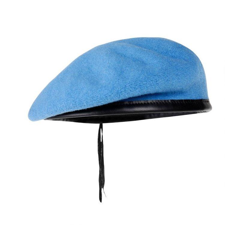 Béret Le Centurion ONU en laine mérinos, bord cuir et doublure acétate