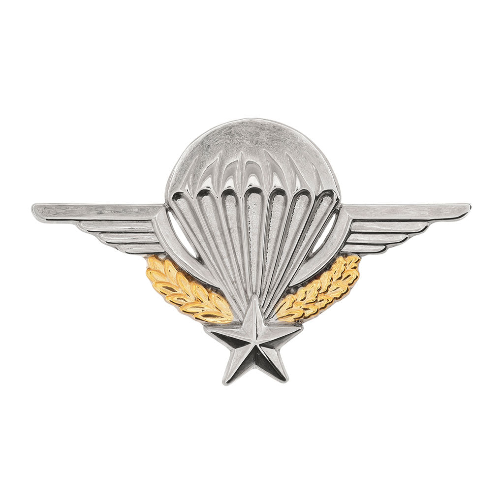 Brevet parachutiste Boussemart insigne métal à finition brillante et revers épingle