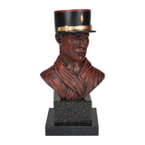 Buste de légionnaire Ares képi noir résine imitation bois socle en marbre