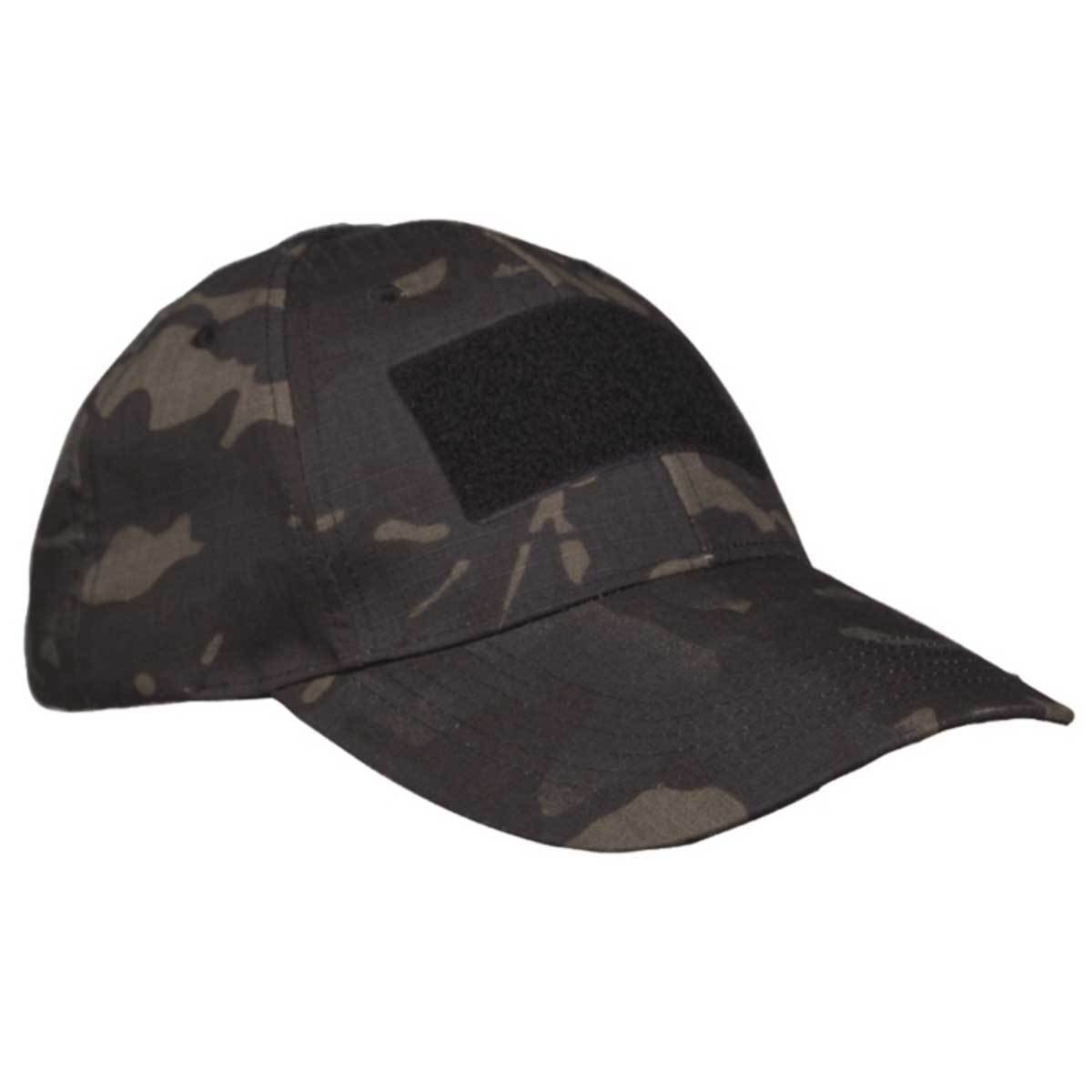 Casquette Mil-Tec Tactical 65 % polyester 35 % coton avec trois surfaces auto-agrippantes et boucle réglable