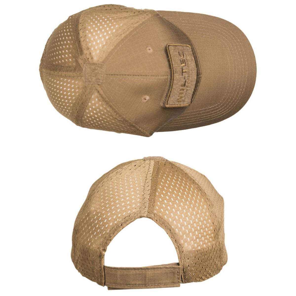Casquette baseball tactique Mil-Tec en mesh polyester-coton avec deux surfaces auto-agrippantes pour patches