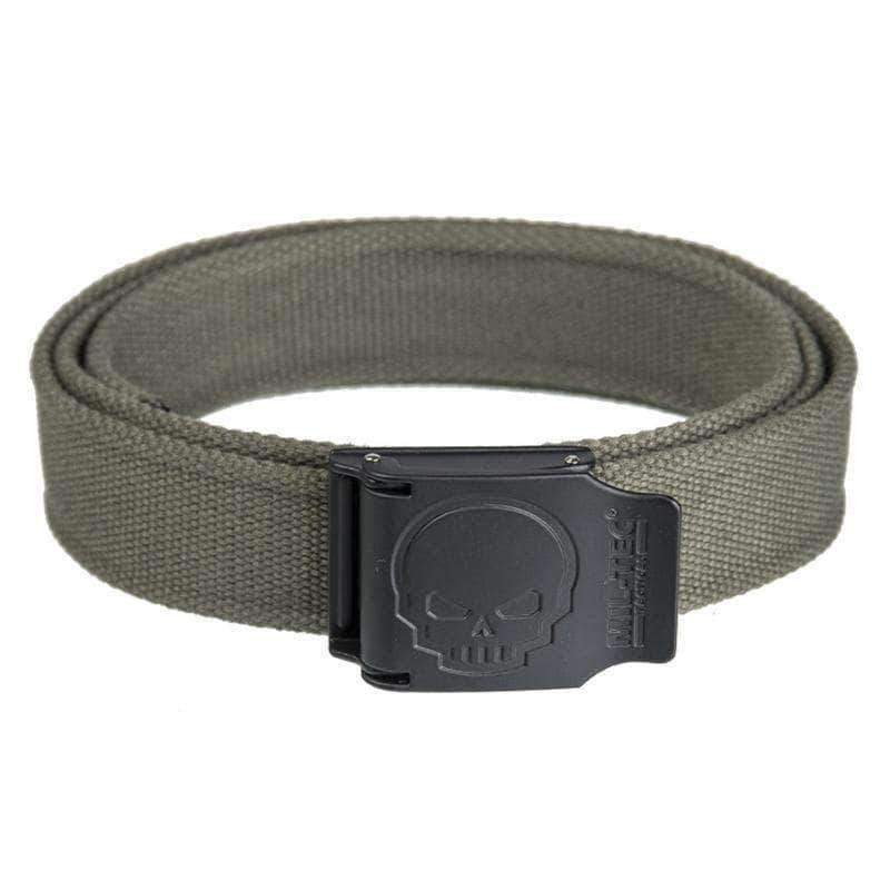 Ceinture Mil-Tec Skull en polyester 40 mm avec boucle alliage de zinc gravée motif tête de mort