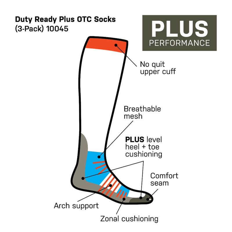 Chaussettes Duty Ready Plus OTC 5.11 Tactical hautes lot de 3 revers NO QUIT