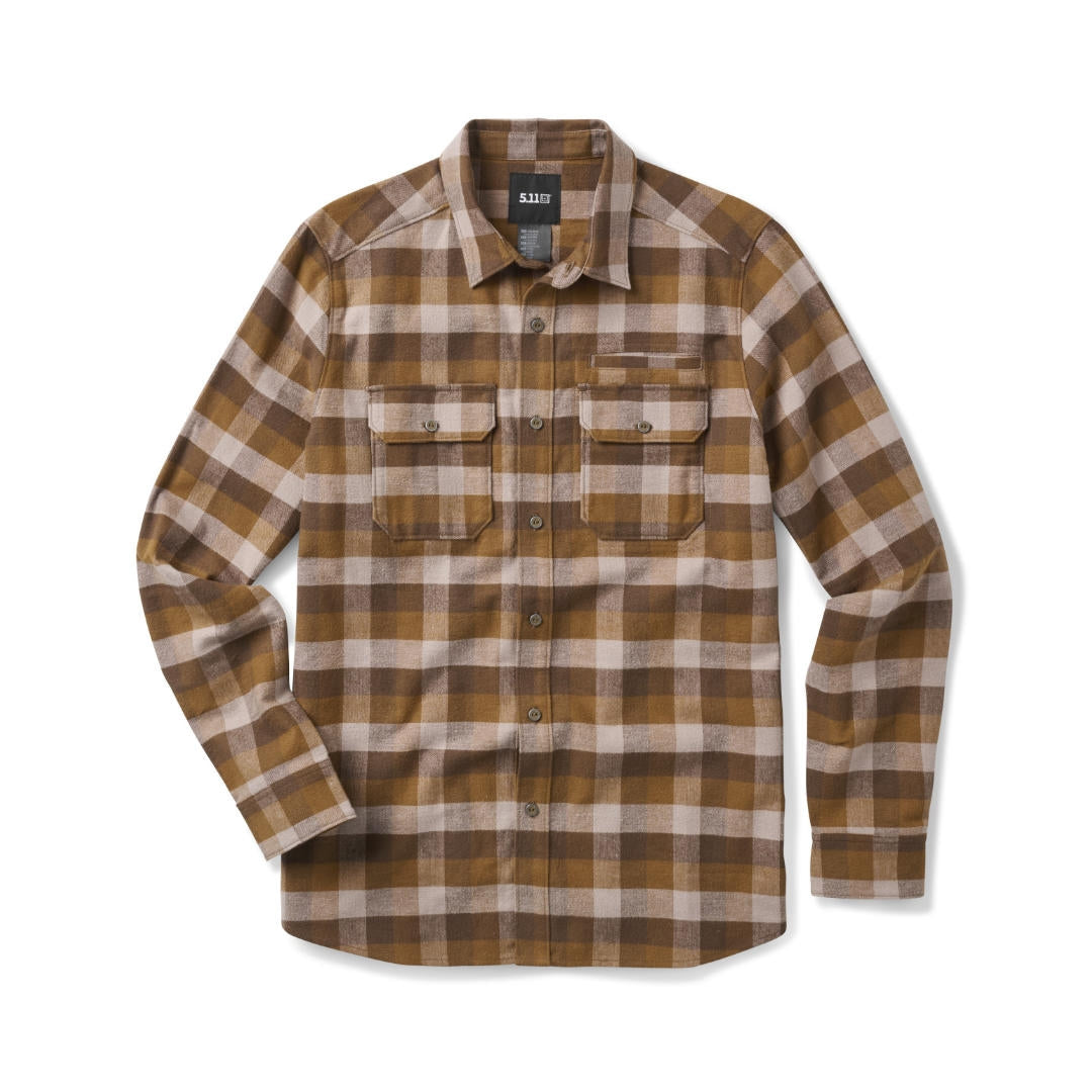 Chemise Lester Flannel 5.11 Tactical en coton épais à patte RAPIDraw