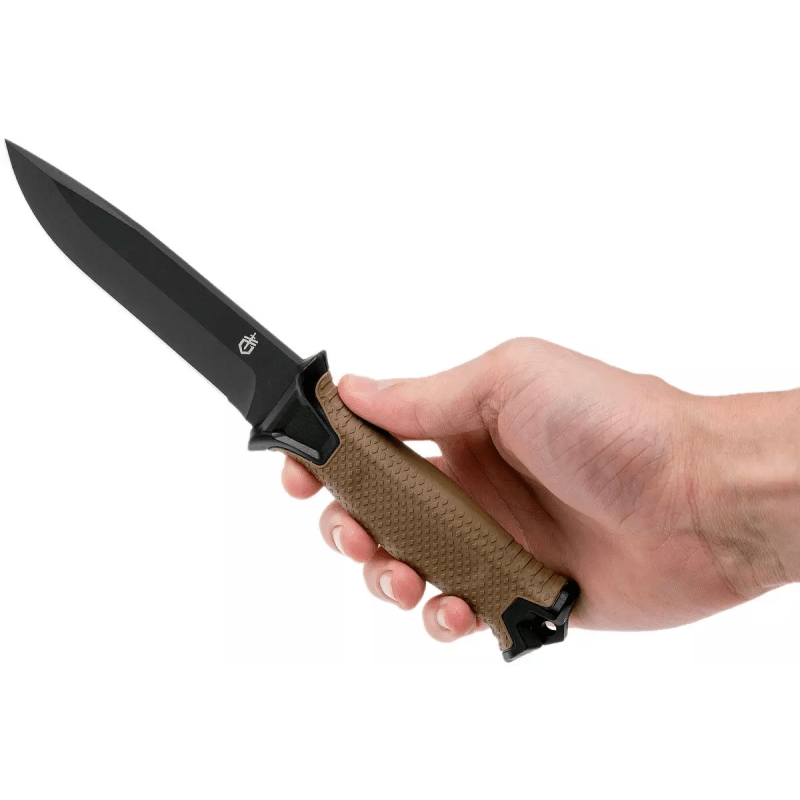 Couteau à lame fixe Gerber Strongarm acier 420HC lame 124 mm pommeau de frappe étui modulaire