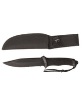 Couteau de combat Mil-Tec lame 15 cm manche caoutchouc avec étui polyester