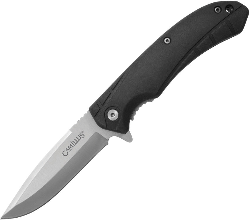 Couteau pliant Camillus Griddy acier 420 lame drop point 83 mm manche caoutchouc