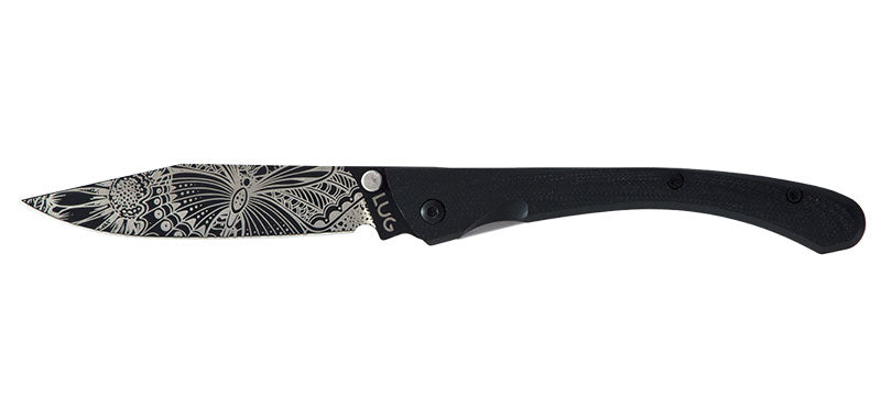 Couteau pliant Lug C63 Fleurs Summer acier 7Cr17MoV lame 80 mm lame clip point