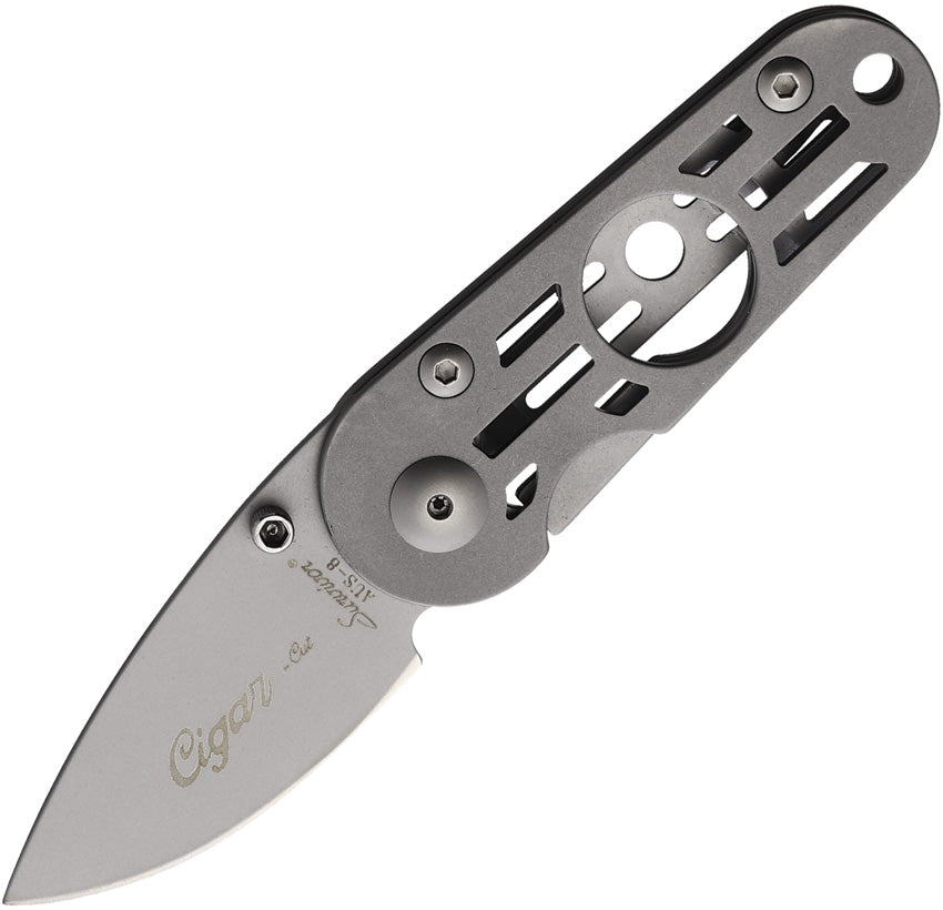 Couteau pliant Rite Edge coupe-cigare acier AUS-8 lame 51 mm manche acier inoxydable