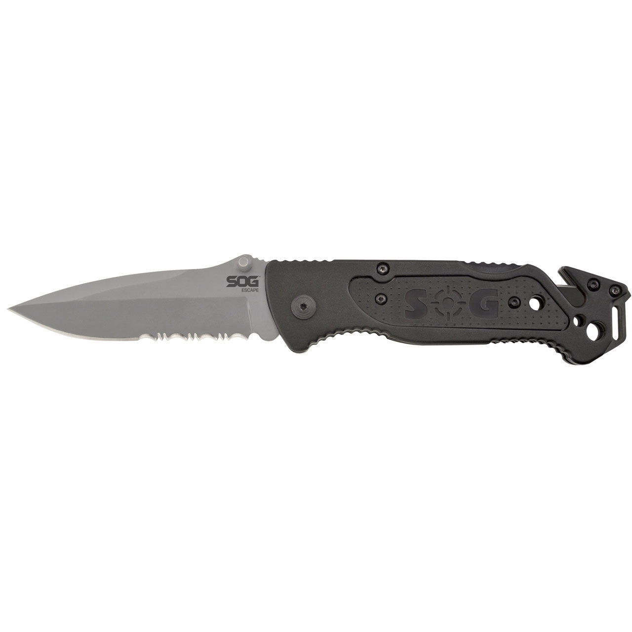 Couteau pliant SOG Escape acier 9Cr18MoV lame 83 mm coupe-lien et brise-vitre