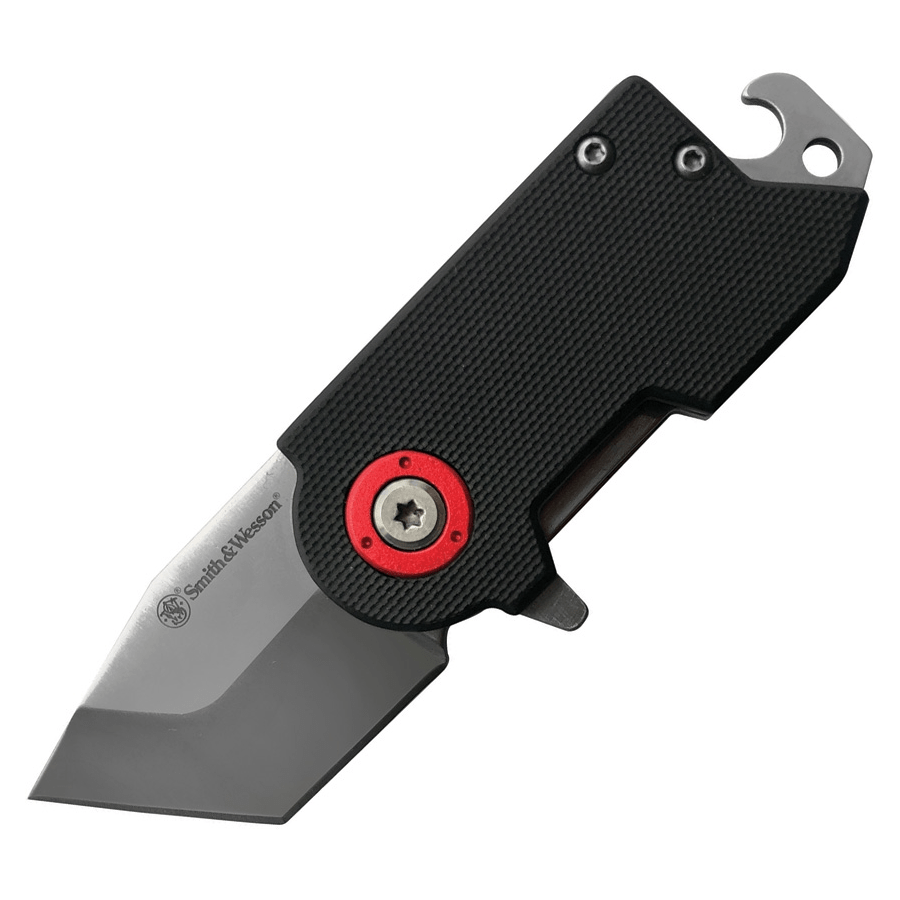 Couteau pliant Smith & Wesson Benji frame lock lame tanto 38 mm avec décapsuleur