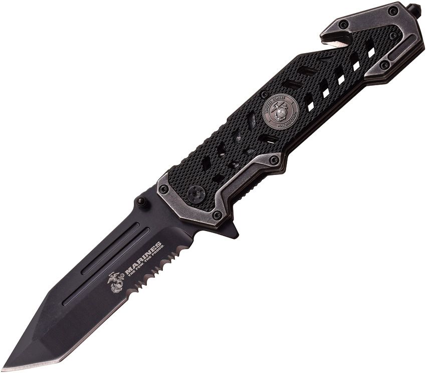 Couteau pliant US Marine Corps 1052 ouverture assistée lame tanto 102 mm coupe-ceinture