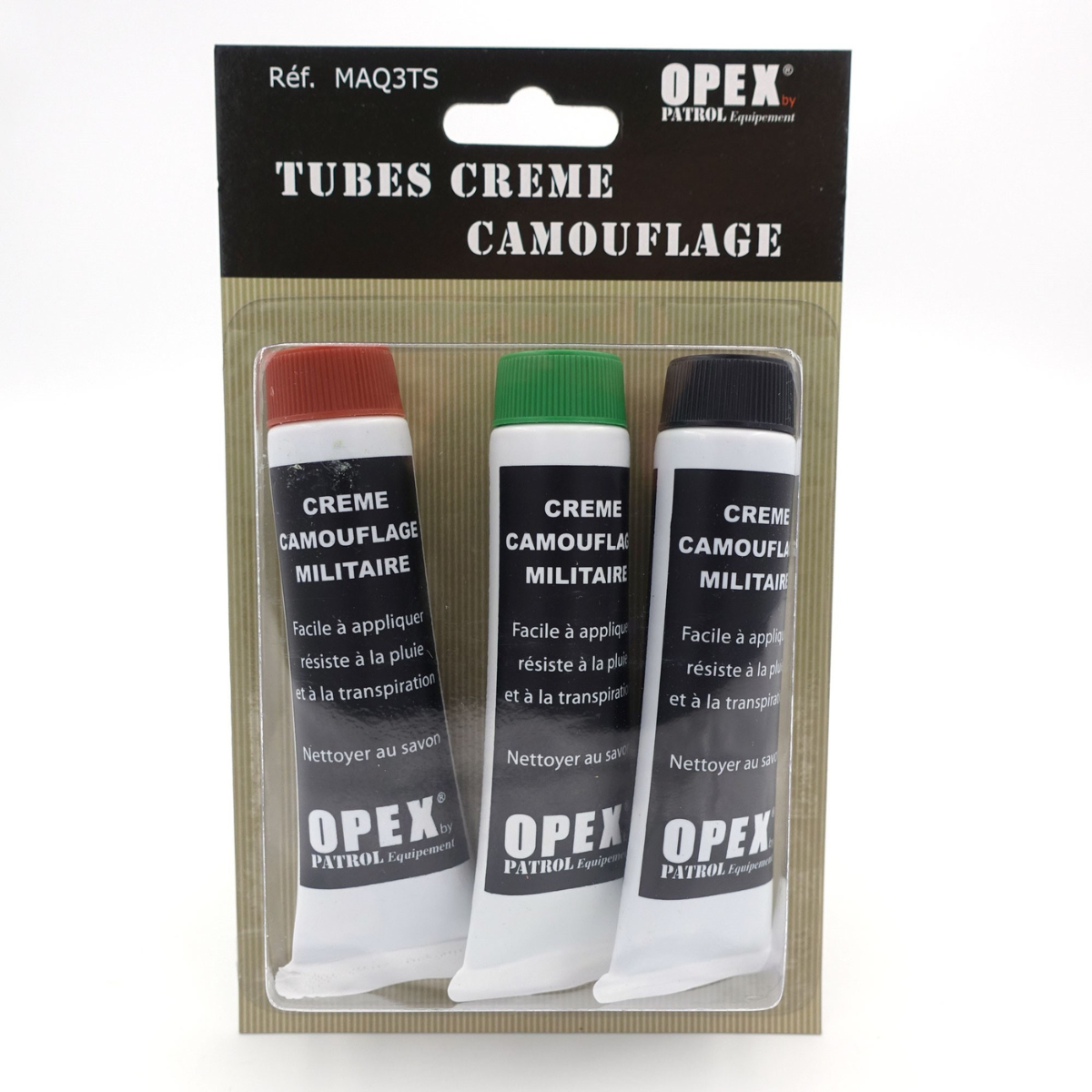Crème de camouflage Opex, lot de trois tubes de teintes complémentaires