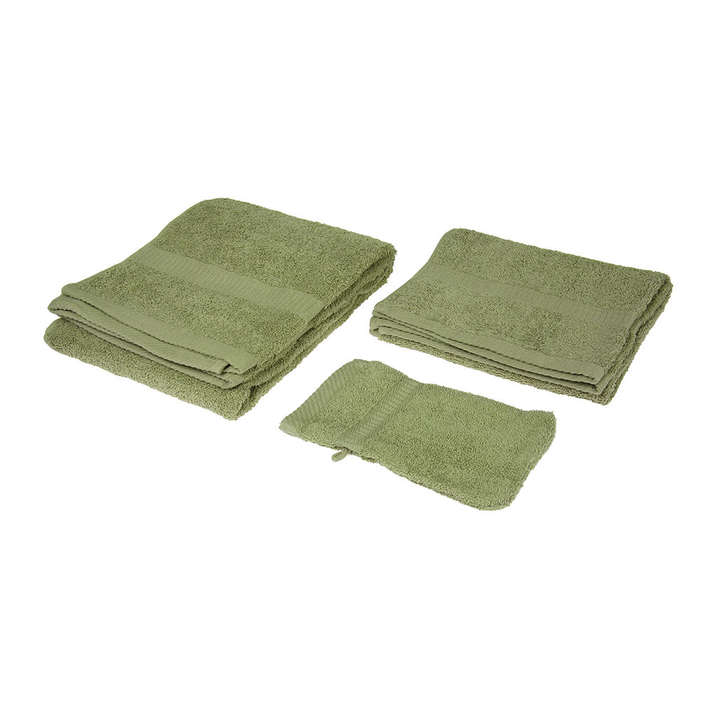 Ensemble de toilette Ares en éponge bouclette drap de bain serviette et gant de toilette