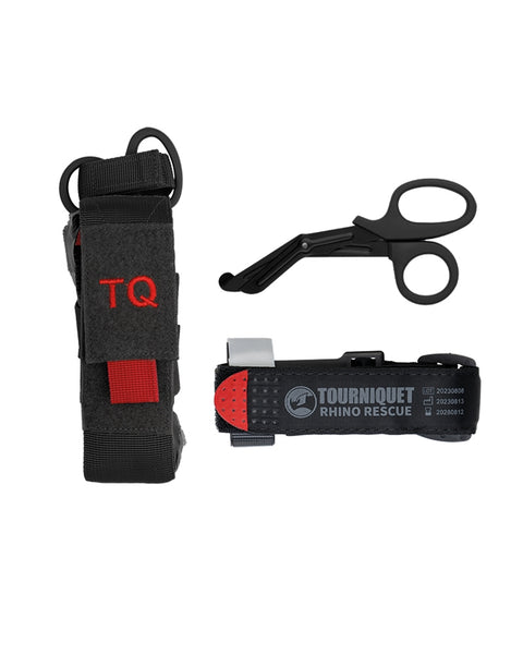 Ensemble garrot tactique Rhino Rescue 13 x 5 x 7 cm avec platine MOLLE