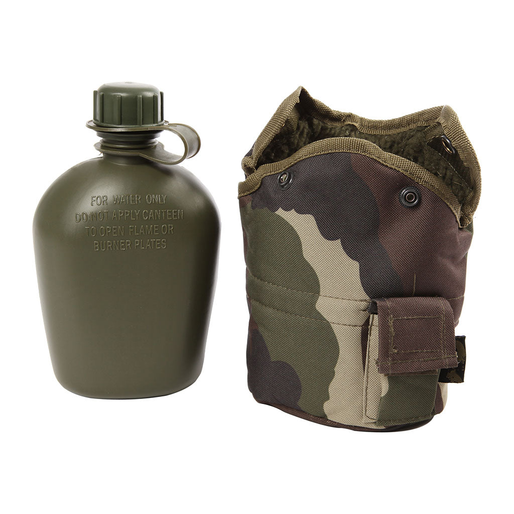 Ensemble gourde US Ares 1 L avec housse MOLLE à pressions et pochette à cachets d'épuration