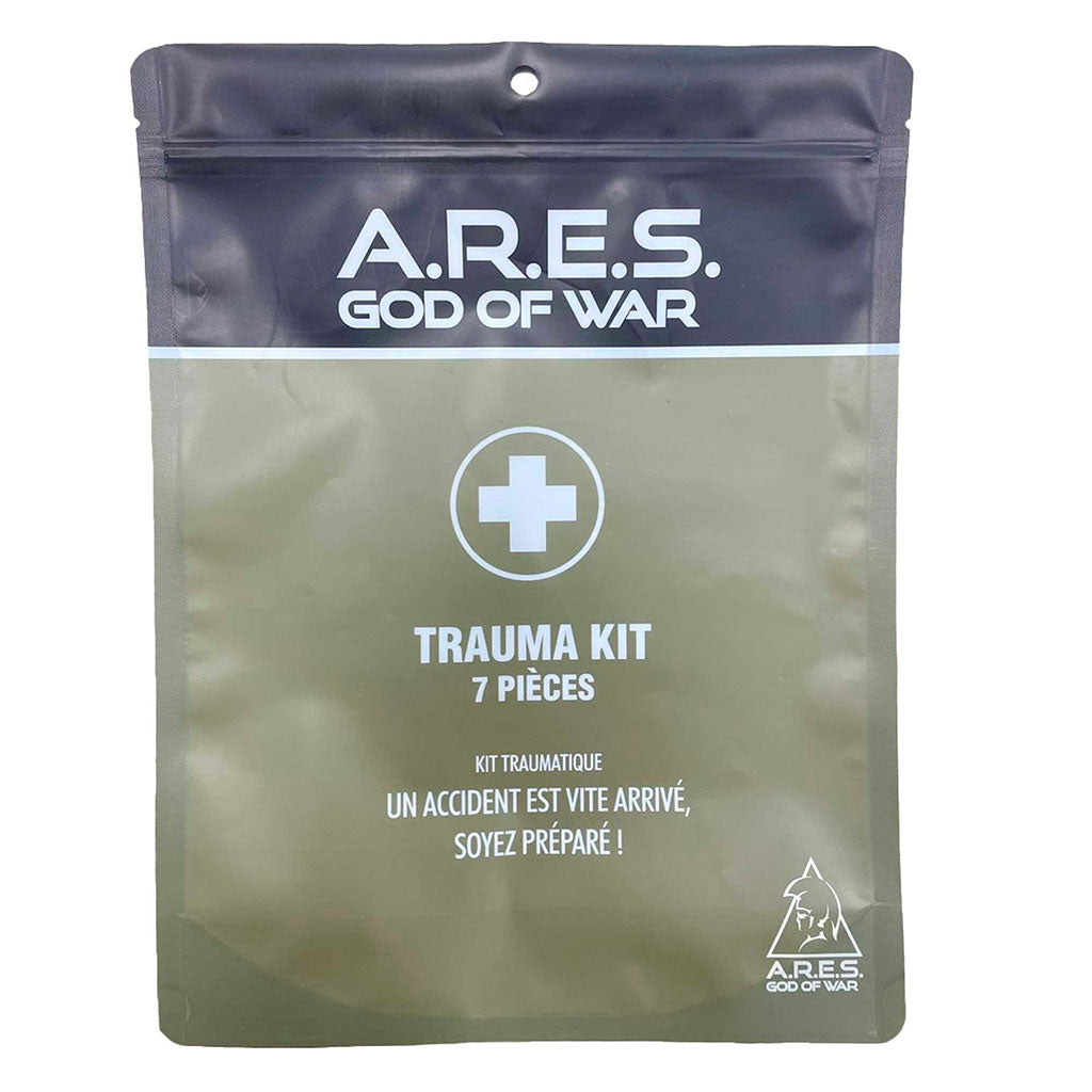 Kit de traumatologie Ares 7 pièces avec garrot bandage compressif et pansement thoracique