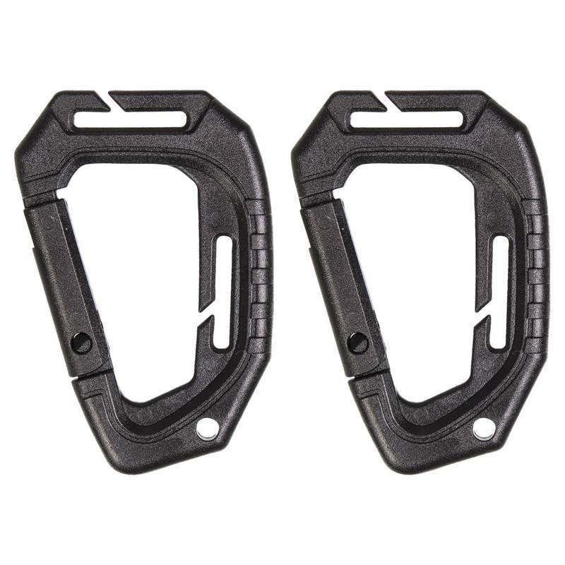 Lot de 2 mousquetons tactiques Mil-Tec en polyoxyméthylène 9,3 cm compatibles MOLLE (NON certifiés escalade ni secours)