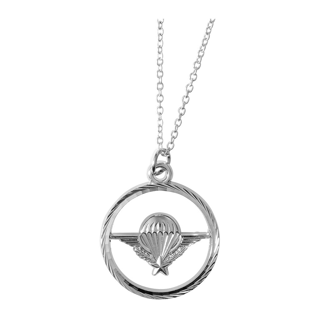 Médaille pendentif de brevet parachutiste Ares livrée avec sa chaîne de cou