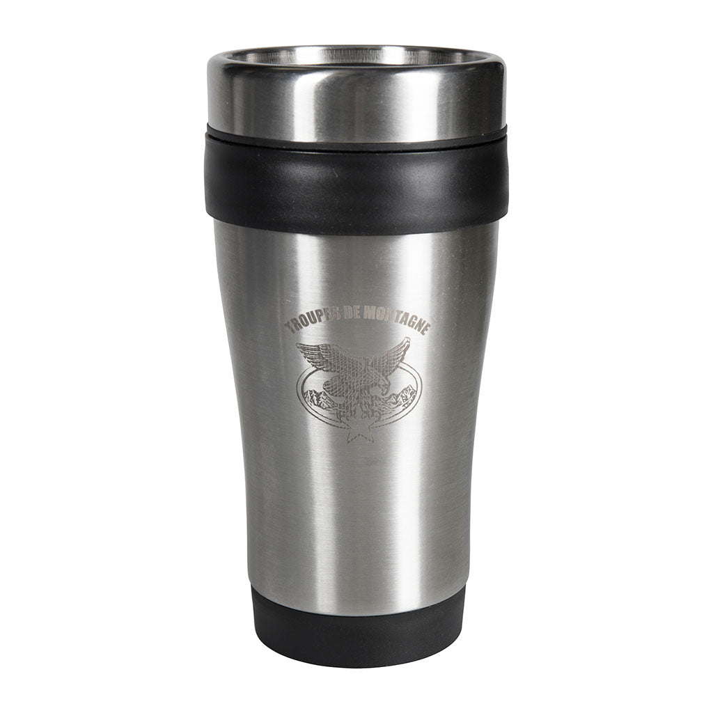 Mug métal Ares aux armes des troupes de montagne pour la popote en garnison