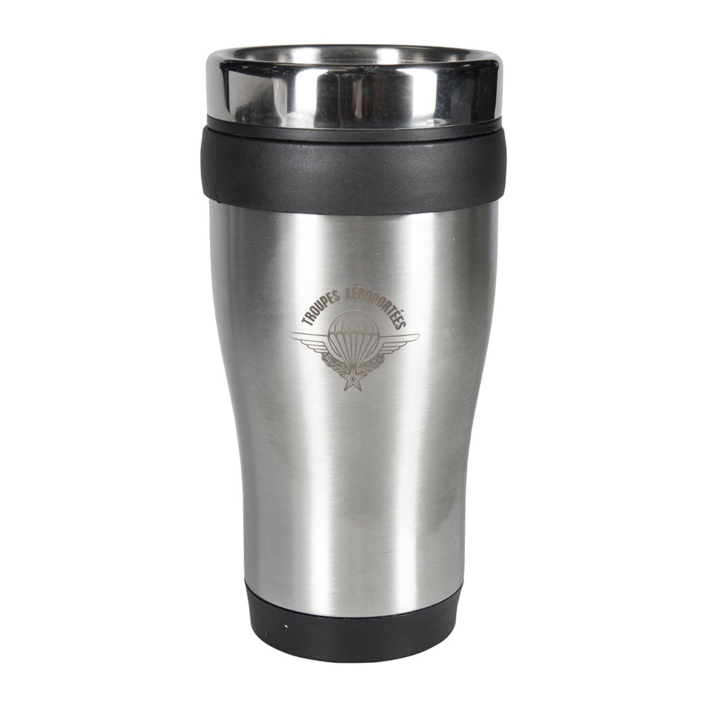 Mug métal Ares gravé aux armes des troupes aéroportées pour popote et bivouac