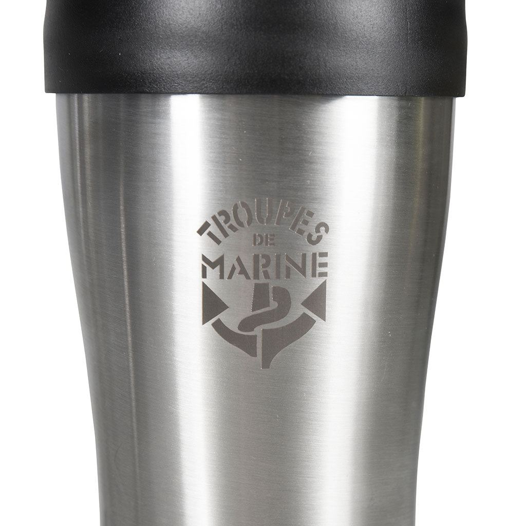 Mug métal Ares gravé aux armes des troupes de marine pour le quart quotidien