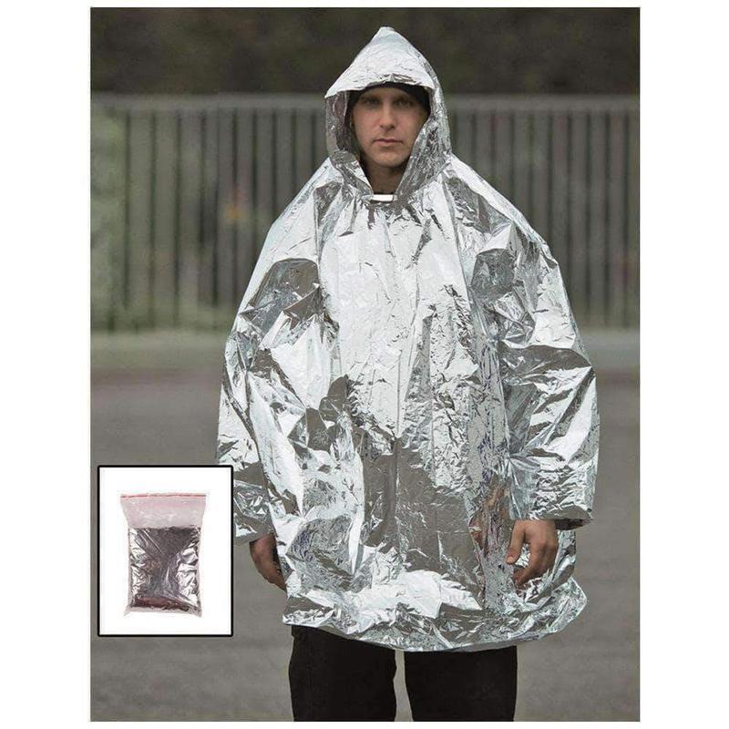 Poncho de survie Mil-Tec Silver polypropylène aluminisé