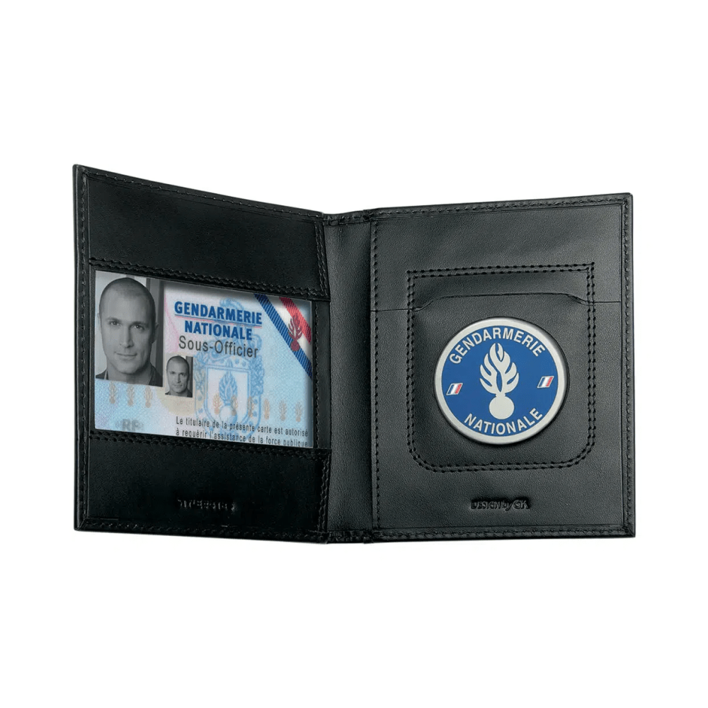 Porte-cartes horizontal GK Pro FDO 2 volets cuir Navigo et médaille 125 × 105 mm
