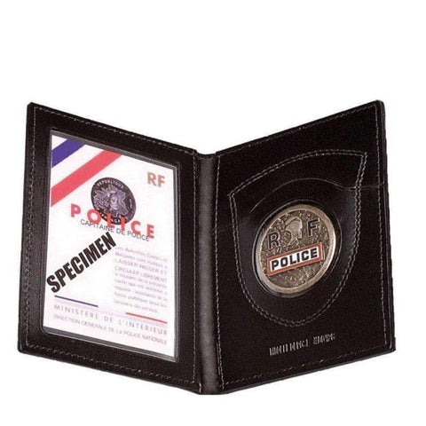 Porte-cartes vertical GK Pro FDO 2 volets cuir médaille et carte de déontologie