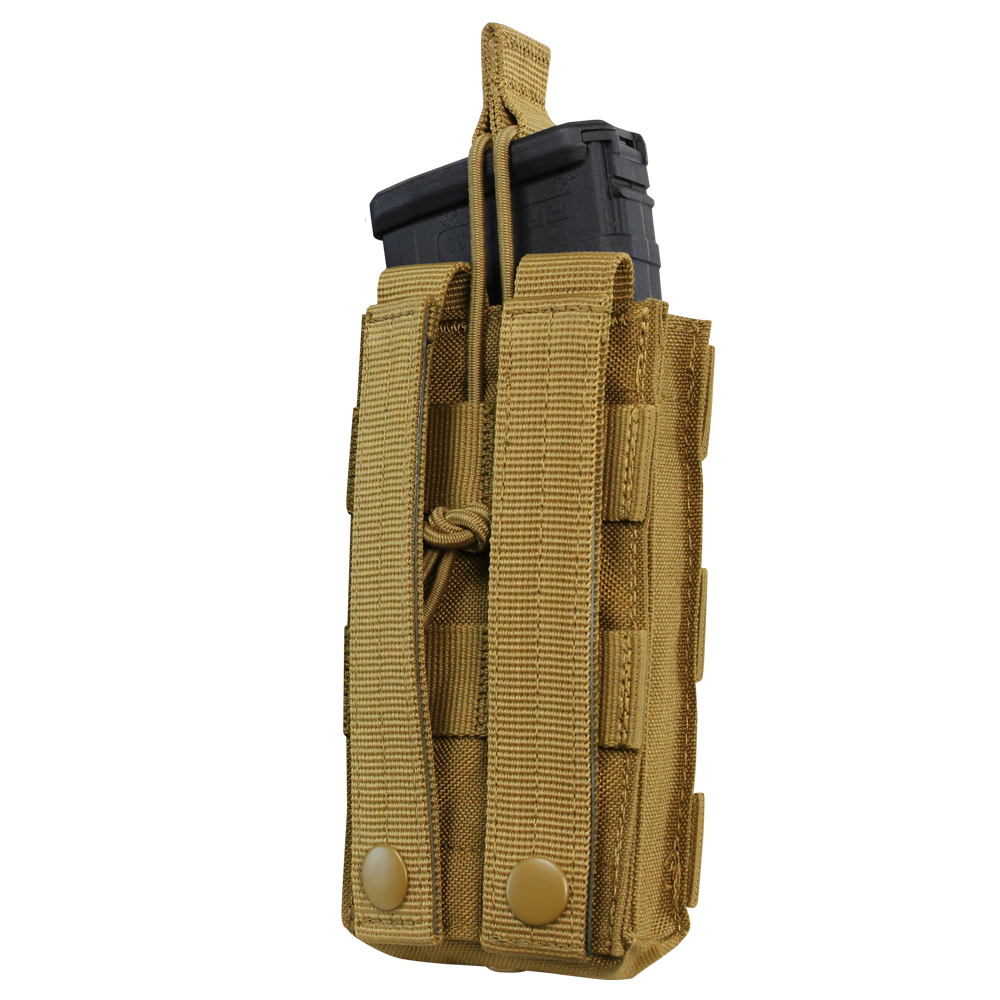 Porte-chargeur ouvert Condor Single M4 bande élastique et sangle MOLLE frontale