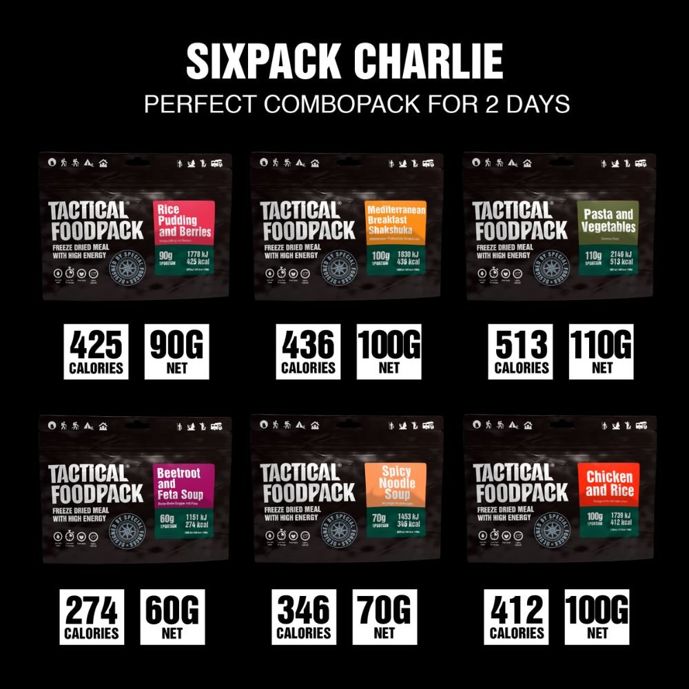 Ration lyophilisée Tactical Foodpack Six Pack Charlie