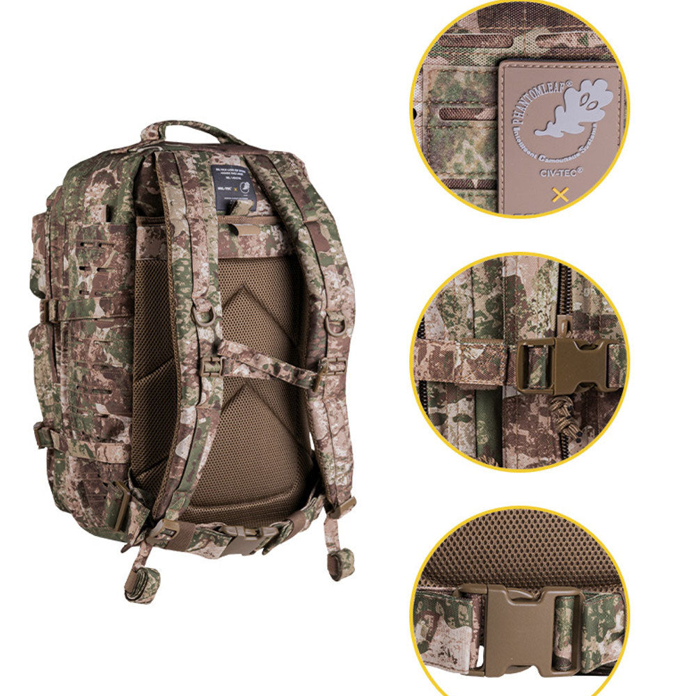 Sac à dos d'assaut Mil-Tec US 36 litres CIV-TEC Laser Cut avec bretelle pectorale