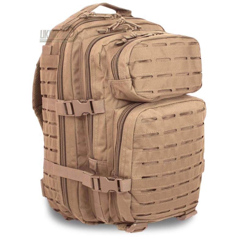 Sac à dos d'assaut Mil-Tec US Large 36 litres polyester PVC avec système Laser Cut frontal et compartiment hydratation